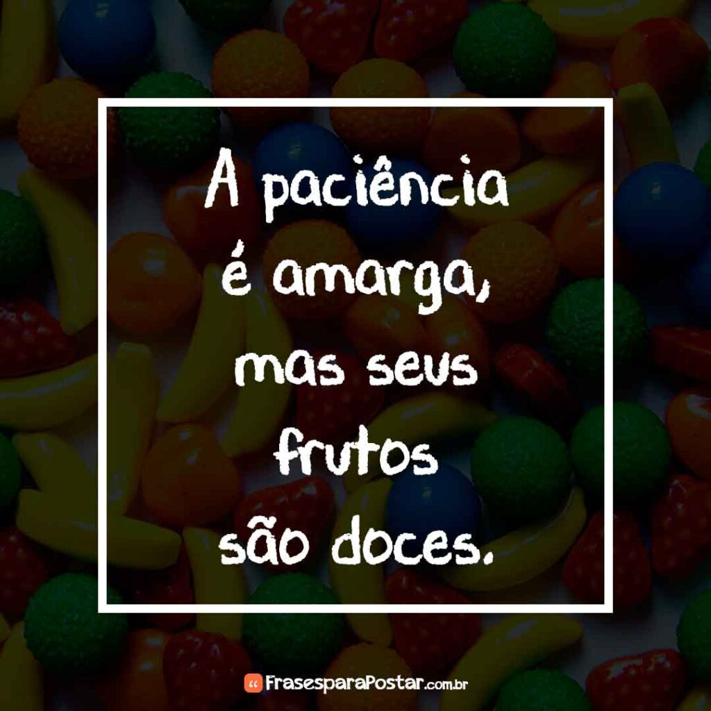 A Paciência é Amarga Mas Seus Frutos São Doces