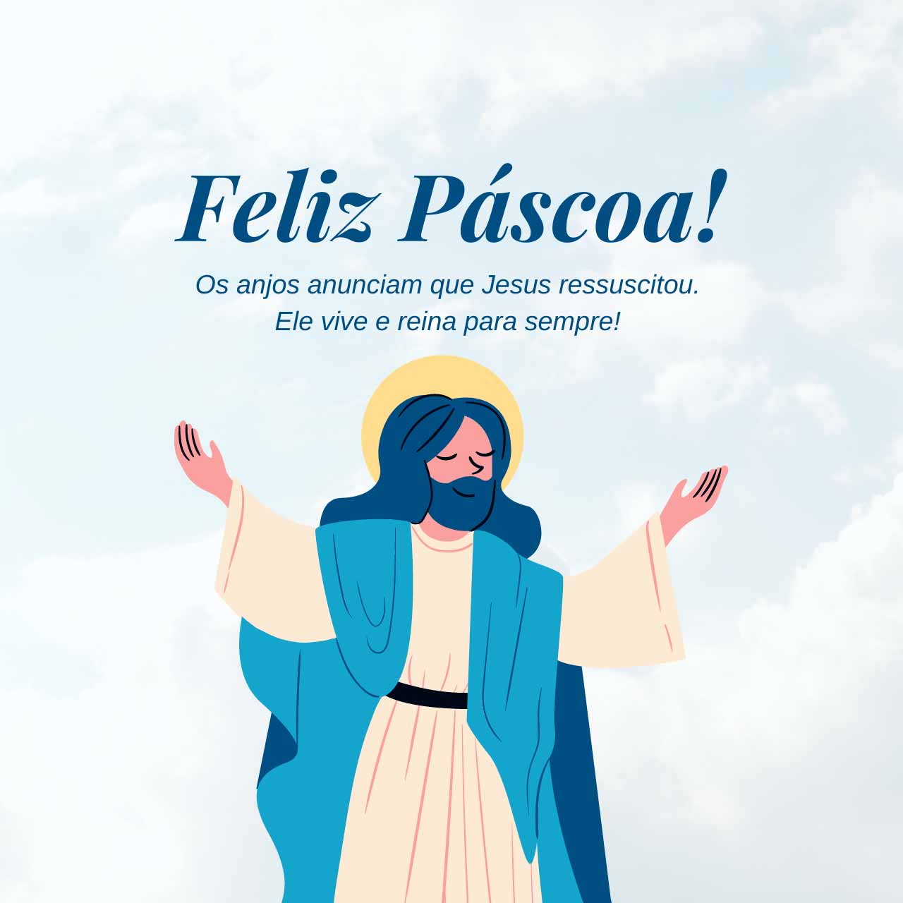 Os anjos anunciam que Jesus ressuscitou. Ele vive e reina para sempre!