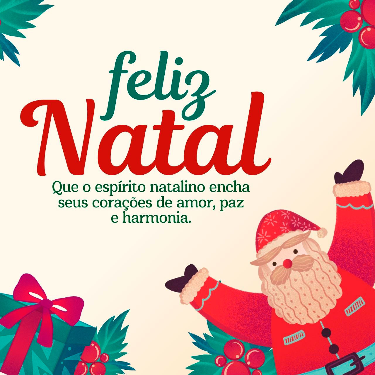 Que o espírito natalino encha seus corações de amor