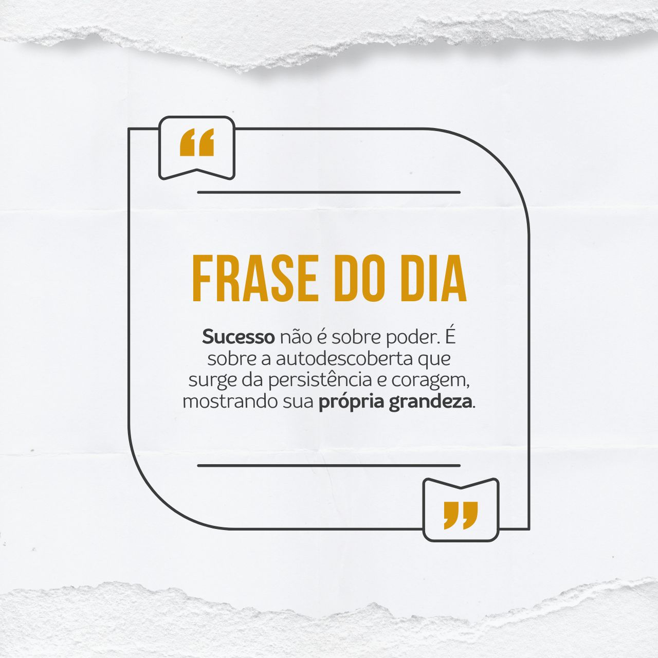 Sucesso não é sobre poder